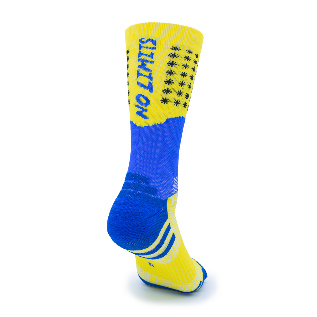 Calcetines "NO amarillo/azul de running • Kamuabu Sports - Ropa ciclismo y crossfit